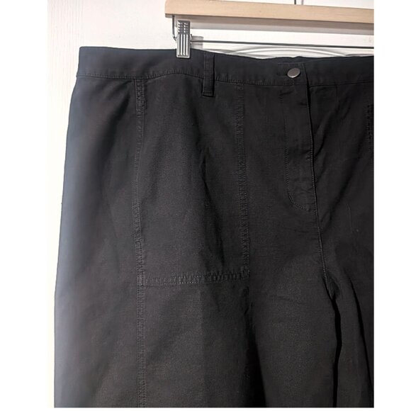 Eileen Fisher | Cotton Hemp Stretch Wide-Leg Pant In Black - Picture 7 of 11